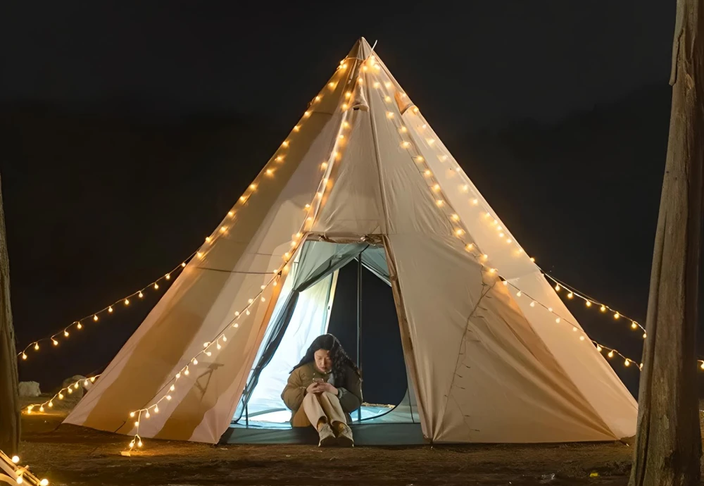 teepee tent with stove hole